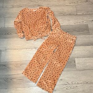 Jumping Beans Kids Size 6 Girls Velour Top & Pants Bottom Set Children's